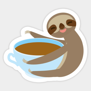 sloth, sloffee, coffee cup Sticker